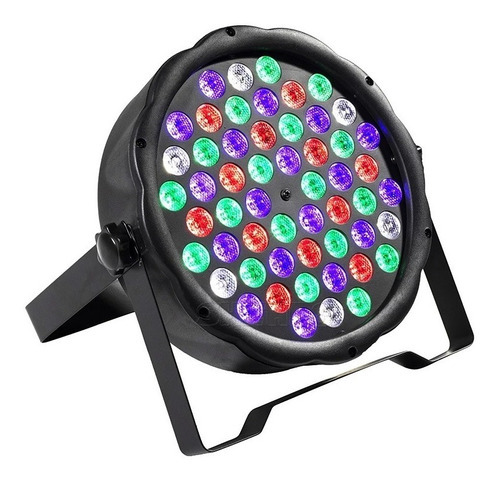 Refletor Canhao Led Par 64 Rgbw 54 Leds 3w Dmx Slim Pro Bivolt