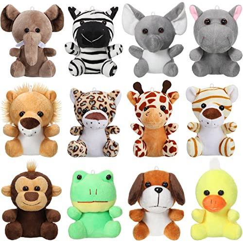 12 Piezas Mini Bosque Lleno Animales Jungle Animal Plush Jug