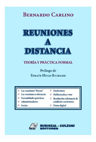 Libro - Reuniones A Distancia - Carlino, Bernardo P