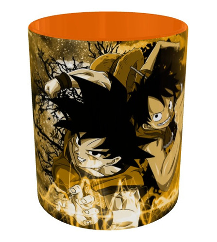 Mugs Goku & One Piece Pocillo Serie Geeks Orange