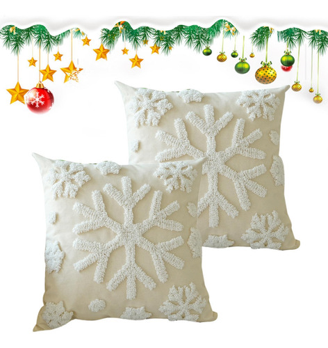 Fundas De Almohada Navideñas Con Copo De Nieve Fundas De Alm