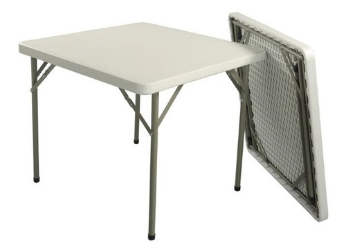 Imagen 2 de 4 de Mesa Plegable Cuadrada Multiusos Blanco Basic Living #e