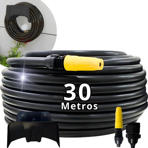 Mangueira Jardim 30m Reforçada 1/2 Flexivel Pvc Com Suporte