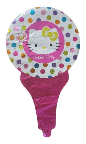 10 Globos Metalizados Extra Largos Hello Kitty