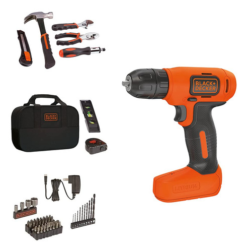 Black&decker 8v. Taladro Y Juego De Herramientas Para El Ho.