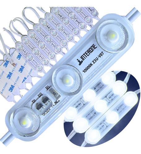 2500pçs Módulo De Led Interone 3led 12v 175º Ip68 2w 10.000k