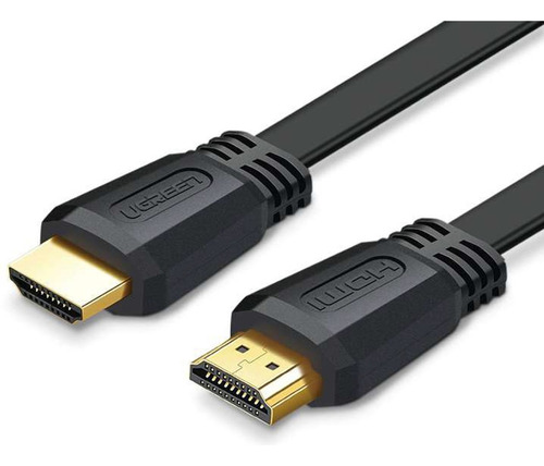 Cable Hdmi 2.0 Plano 18gbps Negro 4k @ 60hz Pvc 1.5m Ugreen