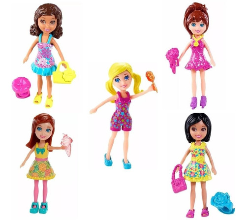 Kit 5 Bonecas Polly Pocket Original Mattel Frete Gratis