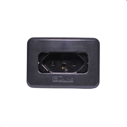 Tomada P/ Moveis Embutir Led Line 2p T Preta 10a 250v