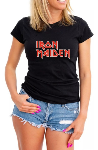 Camiseta Baby Look Iron Maiden Banda De Rock
