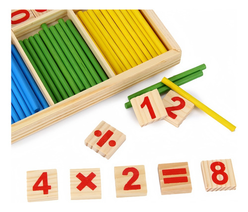 Set Matemático Infantil De Madera Didáctico Con Contadores
