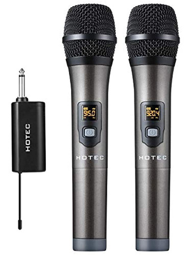 Micrófonos De Mano Duales Inalámbricos Hotec Uhf Con Mini Re