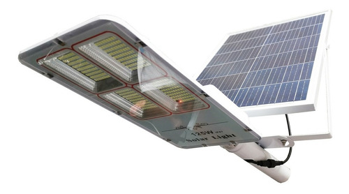 Street Light Lampara Con Panel Solar Vialidad 125w Mundo Lu