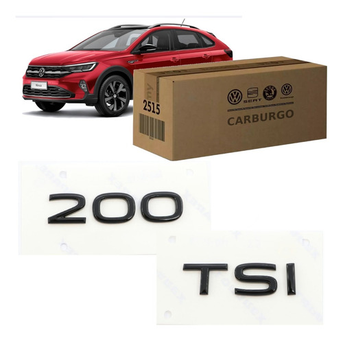 Kit Emblema Traseiro 200 Tsi Preto Original Volkswagen Nivus