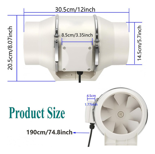 Potente Extractor De Aire Silencioso De 6 Pulgadas