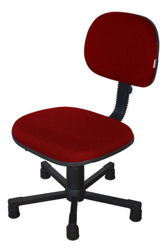 Cadeira Secretária Para Costureira Sapatas Confecção Cor Vermelho