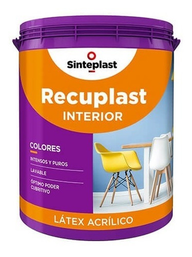 Recuplast Interior Pintura Latex Mate Colores X 4 Lts Sinteplast