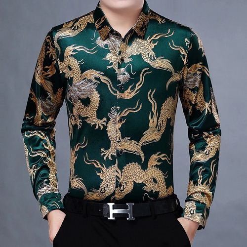 Vestido De Terciopelo Grueso De Invierno Para Hombre, Camisa