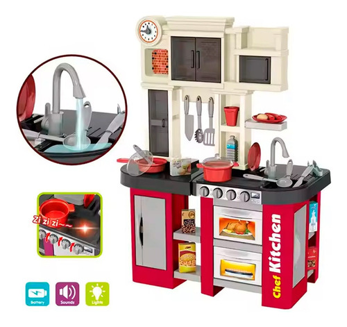 Cocinita Infantil Para Niña Talent Chef 58 Pzas Luz Y Sonido