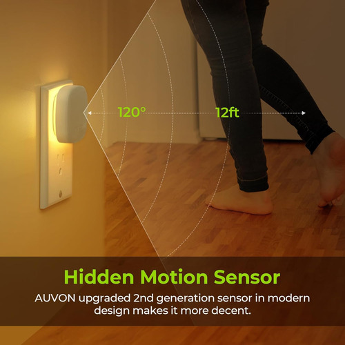 Luz Nocturna Led Sensor De Movimiento Y Sensor Crepuscu...