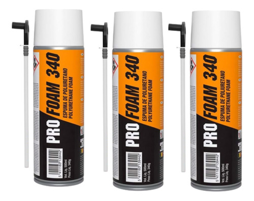 Kit 3x Espuma Expansiva Poliuretano Uso Geral 500ml Soudal