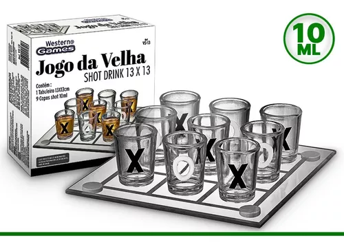 Jogo Da Velha Com Copos Drink Shot Dose 10ml Jogo De Bebida