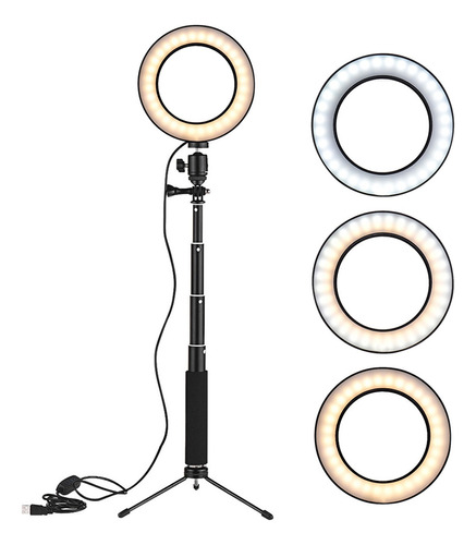 Lámpara De Fotografía Usb.modes Selfie Lighting Telescópica