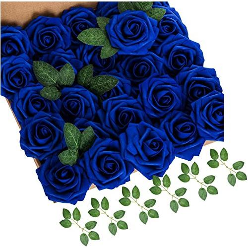 Rosas Azules Reales (azul Marino Cercano) Flores Artifi...