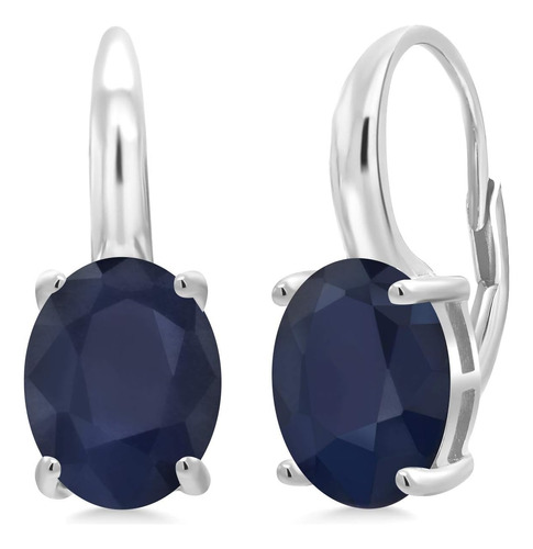 Gem Stone King Pendientes Azules De Plata De Ley 925 Para Mu