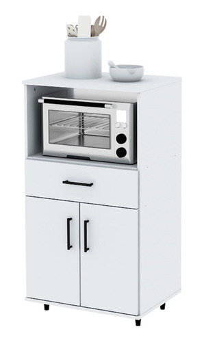 Mueble Rack De Cocina Porta Microondas Y Grill Blanco Oferta