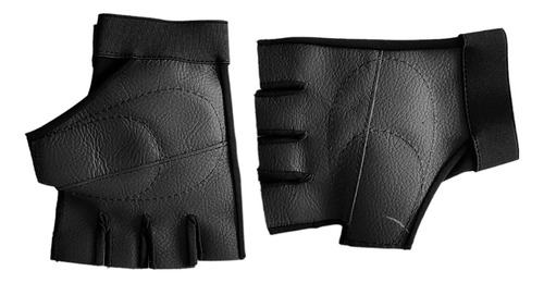 Guantes Licra + Vinipiel Negro Velcro Unisex Salcedo