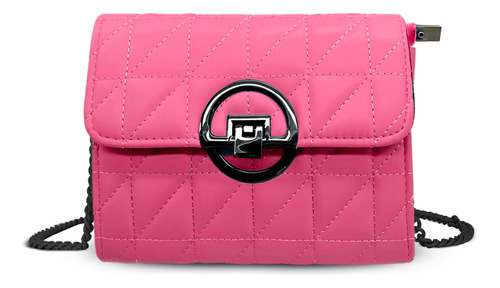 Bolsa Pequena Blogueira Transversal De Ombro Linda Estilosa Cor Rosa