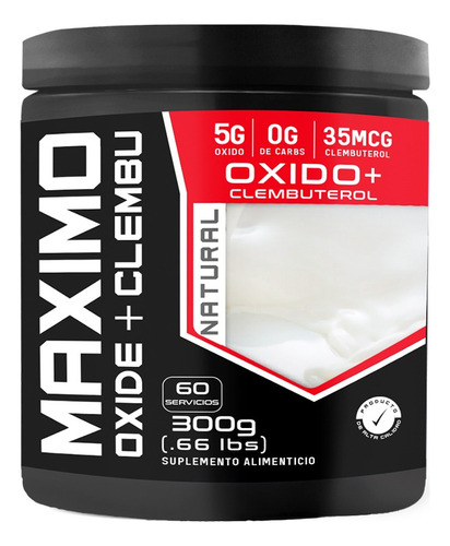 Óxido + Clembu Pre Entreno Maximo Protein 60 Servs 300g Natural