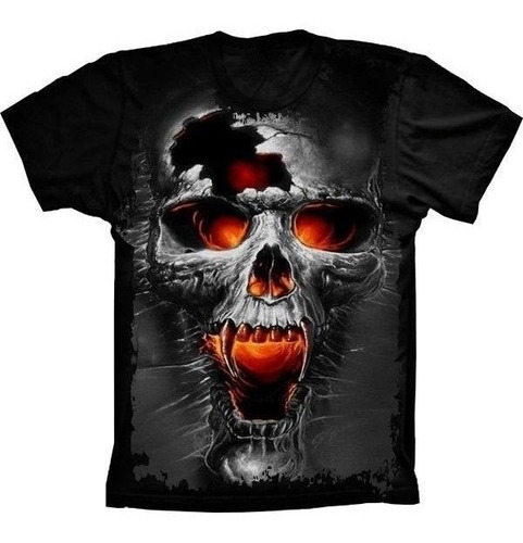 Camiseta Estilosa 3d Fullprint - Skull Caveira Vampiro