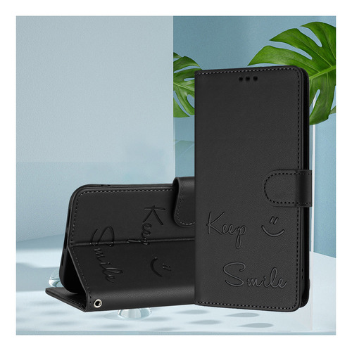 Funda De Piel Con Forma De Cara Sonriente Para Motorola Edge 50 Fusion Con Ranuras Para Tarjetas, Cierre Magnético, Cartera, Bloqueo Rfid, Soporte