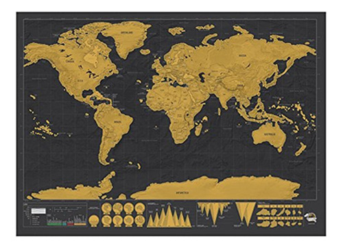 Abre El Mapa Mundial Raspa El Mapa Mundial Gold Fra