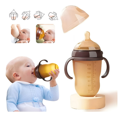 Biberon De Silicona Anticolico Imita El Pecho Materno 240 Ml