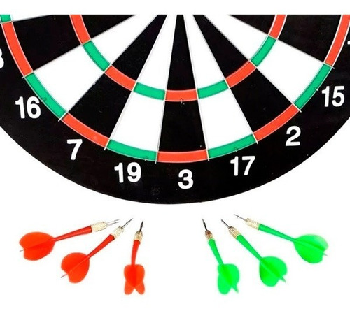 Juego De Dardos Tiro Al Blanco 2 En 1 Madera Reversible 36cm