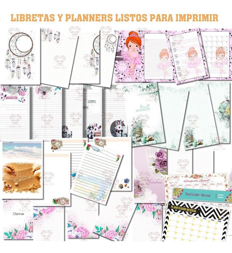 Imagen 8 de 9 de Kit Imprimible Agendas Y Planners 2022 Pack Oro + 60 Mod Sp