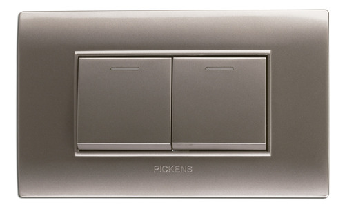 Interruptor Doble Color Plata Ref. Pl-118k-02 Marca Pickens
