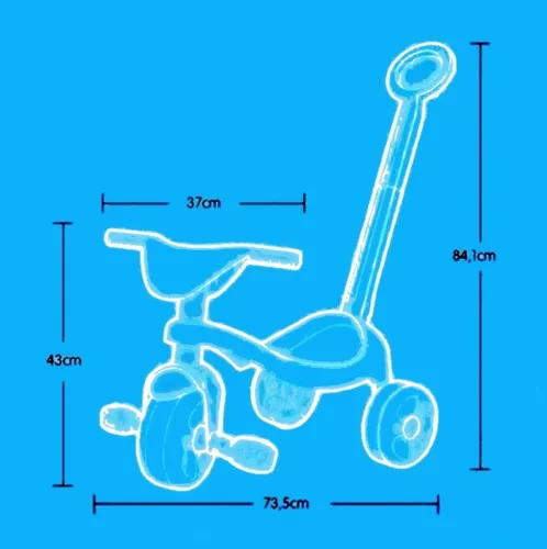 Triciclo Motoca Infantil Ice Com Haste Tchuco Samba Toys - WebContinental