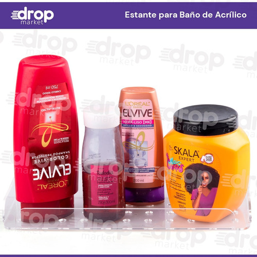 Imagen 2 de 10 de Estante Baño Repisa De Acrílico Transparente