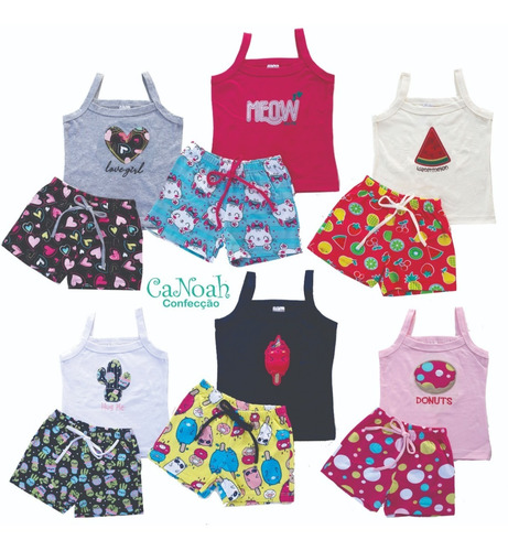 Lote 6 Conjunto Infantil Menina Roupas Femininas Atacado