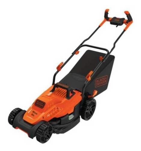 Imagen 2 de 3 de Cortadora de pasto eléctrica Black+Decker BEMW472BH con bolsa recolectora naranja y negra