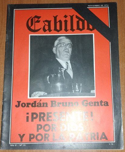 Revista Cabildo N°19  Noviembre De 1974  Jordan Bruno Genta