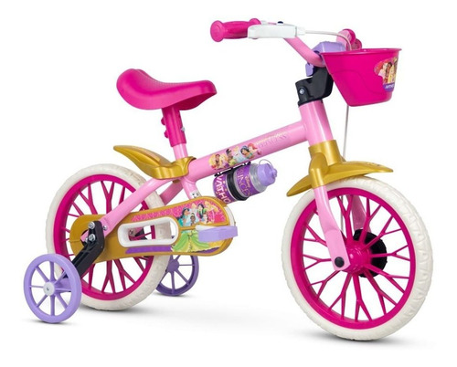 Bicicleta Infantil Nathor Princesas Rodinhas Aro 12 Meninas