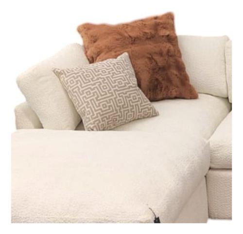 Sofá Modulo Esquinero Derecho Beige Elegante Sillón Cómodo