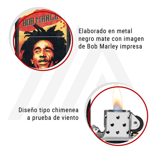 Imagen 5 de 10 de Encendedor Zippo Lighter Bob Marley