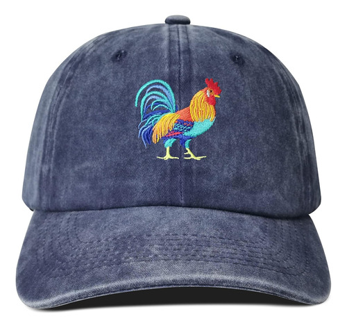 Gorro De Gallo Bordado Lavado Azul Marino Gorras De Béisbol 