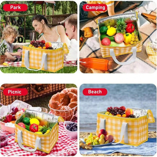 2pzs Bolsa De Picnic Aislada Reutilizable Gran Capacidad